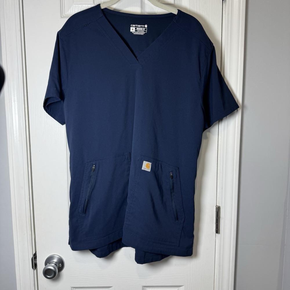 Women's Carhartt Navy Modern Fit Medical Scrub Top XL C12237